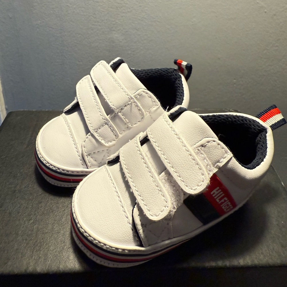 Tommy Hilfiger White and Navy Kids Shoes
